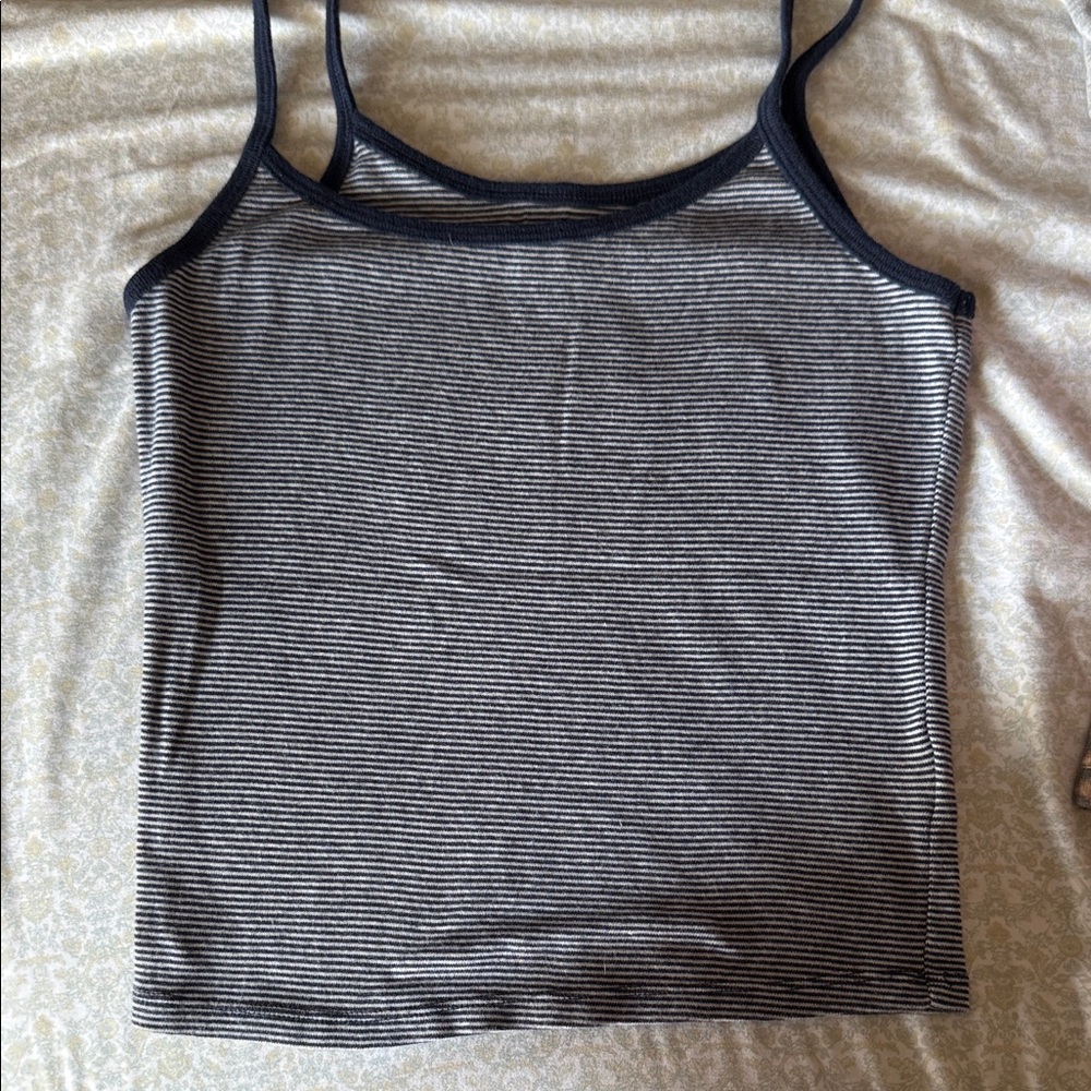Striped Black and Gray Women's Top